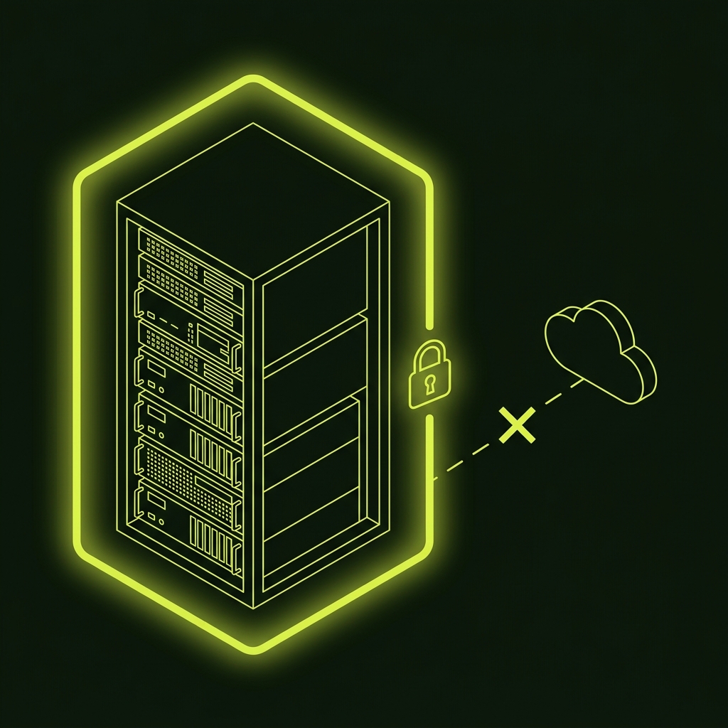 Serveur local isolé du cloud par un périmètre sécurisé, données souveraines