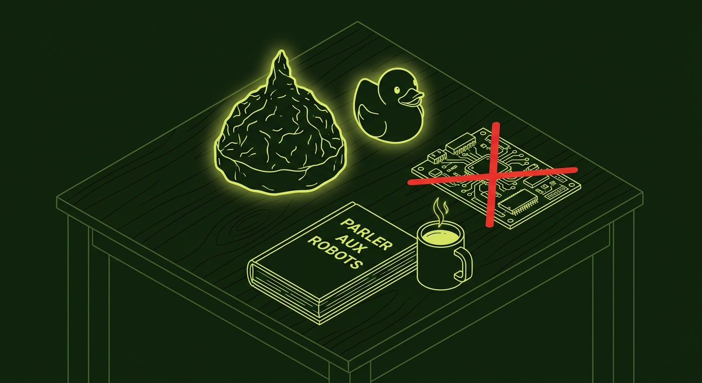 Kit de survie contre les robots IA : chapeau alu, duck en plastique, baguette