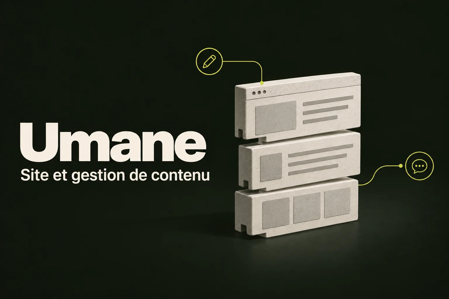 Illustration du projet Umane : pages modulaires et gestion de contenu
