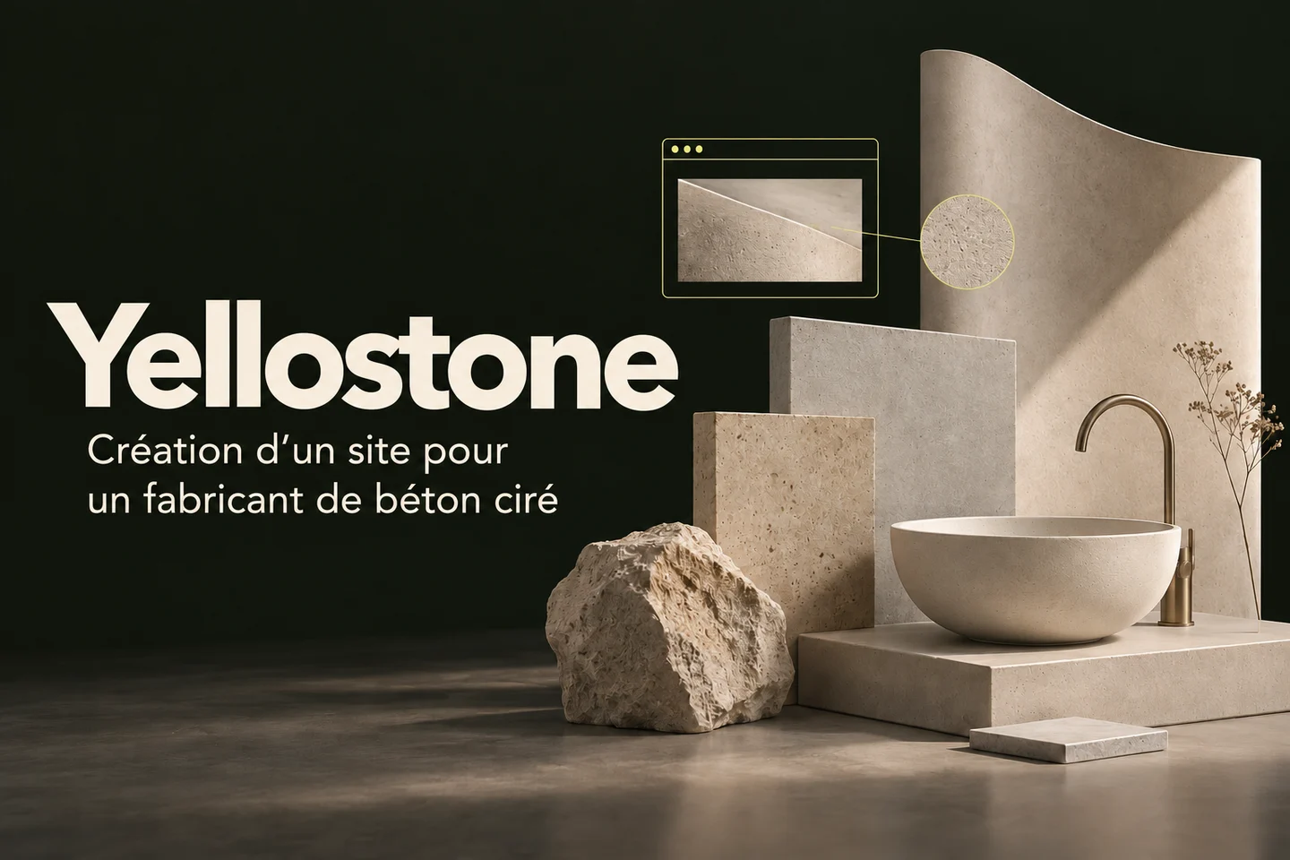 Illustration du projet Yellostone : création d’un site pour un fabricant de béton ciré